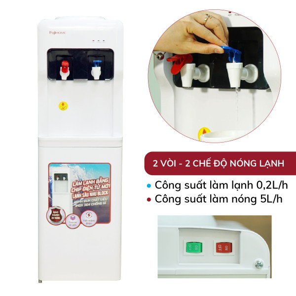Cây nước nóng lạnh Fujihome WD5320E 2 vòi nóng lạnh