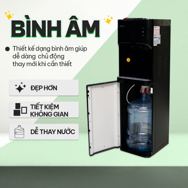 Cây nước nóng lạnh Fujihome WD606C dễ thay bình nước