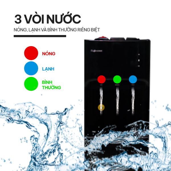Cây nước nóng lạnh Fujihome WD606C 3 vòi lấy nước