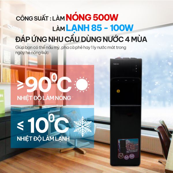 Cây nước nóng lạnh Fujihome WD606C làm nóng lạnh nhanh