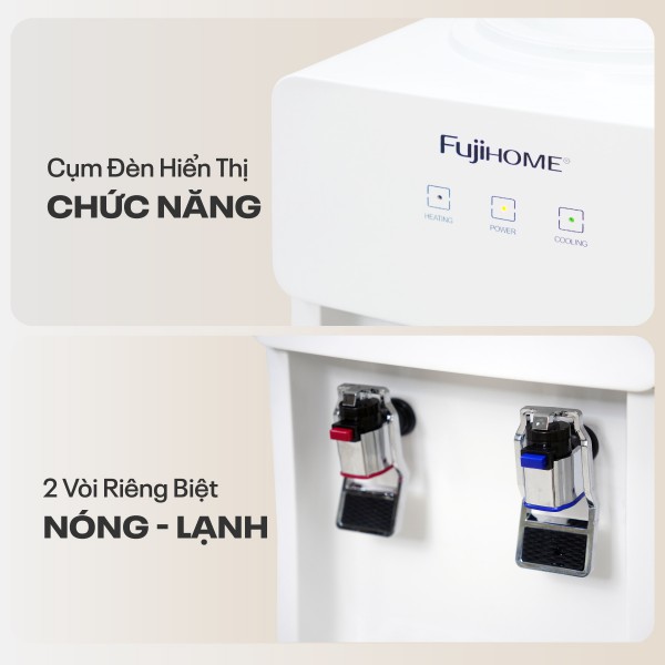 Cây nước nóng lạnh Fujihome WD676C úp bình