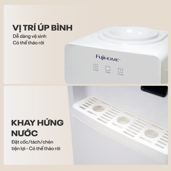 Cây nước nóng lạnh Fujihome WD676C úp bình