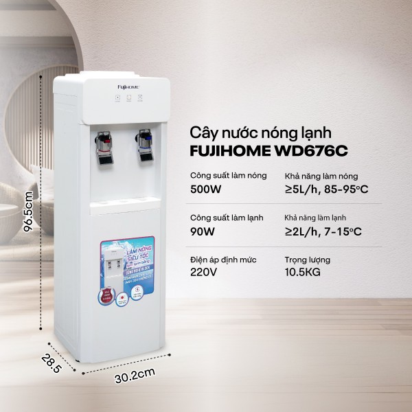 Cây nước nóng lạnh Fujihome WD676C úp bình