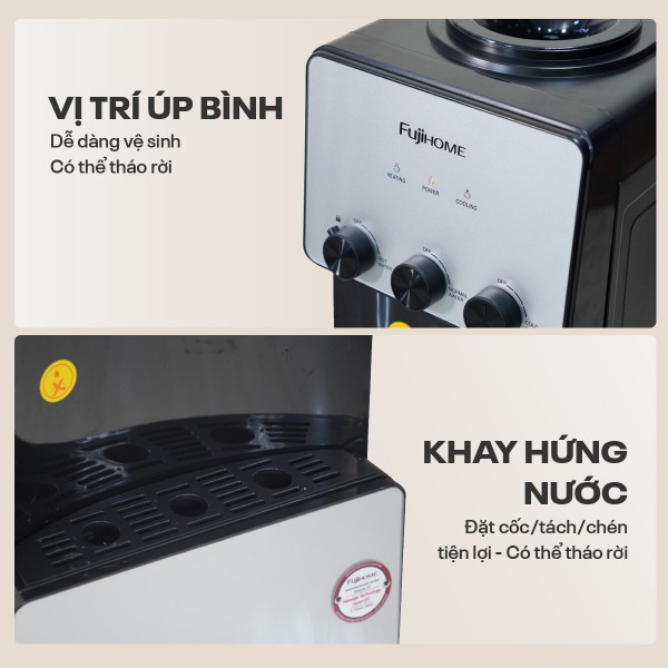 Cây nước nóng lạnh Fujihome WD677C úp bình