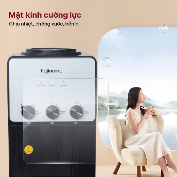 Cây nước nóng lạnh Fujihome WD677C úp bình