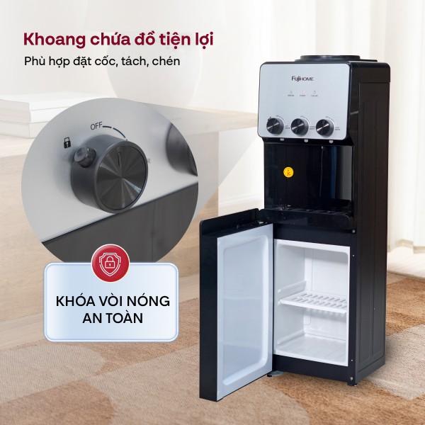 Cây nước nóng lạnh Fujihome WD677C úp bình
