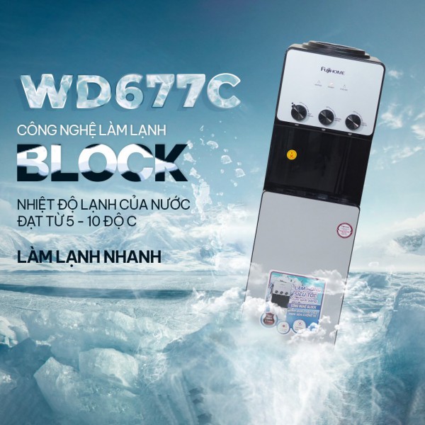 Cây nước nóng lạnh Fujihome WD677C úp bình