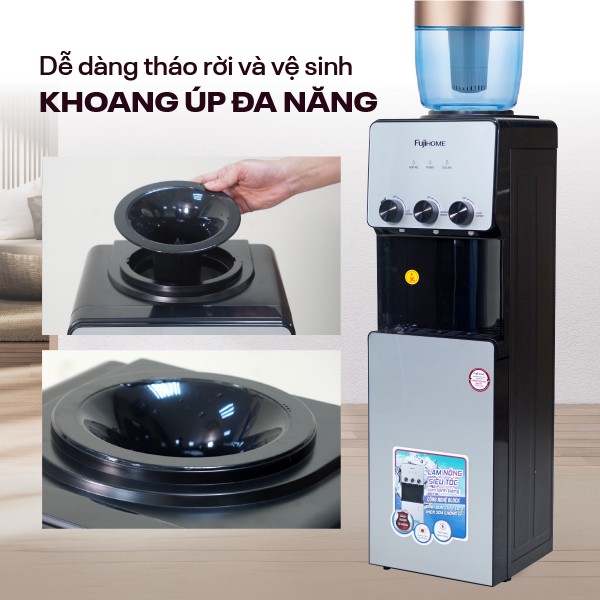 Cây nước nóng lạnh Fujihome WD677C úp bình