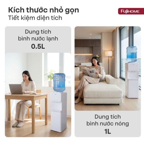 Cây nước nóng lạnh Fujihome WD91E úp bình
