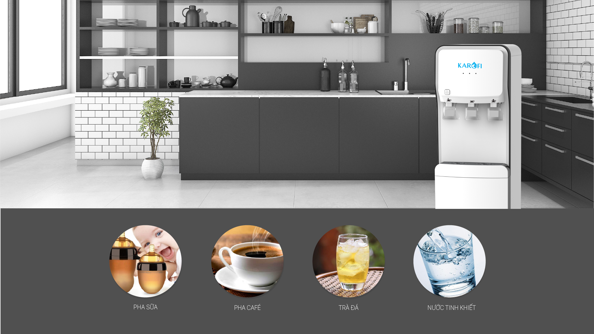 Cây nước nóng lạnh Karofi HC18 ứng dụng