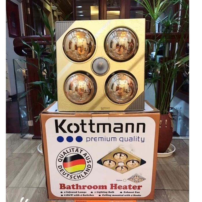 Đèn sưởi nhà tắm âm trần Kottmann K4BT 4 bóng
