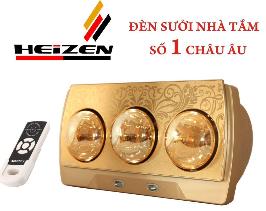 Đèn sưởi nhà tắm Heizen HE-3BR 3 bóng vàng, 825W