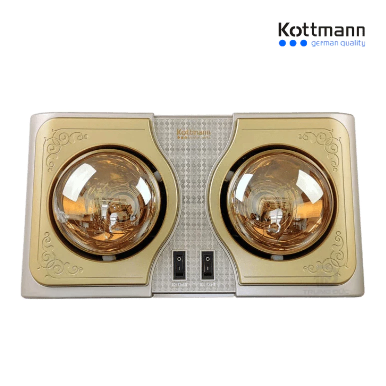 Đèn sưởi nhà tắm Kottmann K2BH 2 bóng vàng, 550W