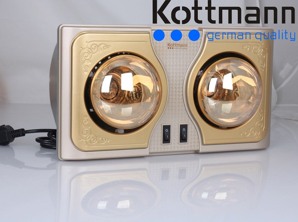 Đèn sưởi nhà tắm Kottmann K2BH 2 bóng vàng, 550W