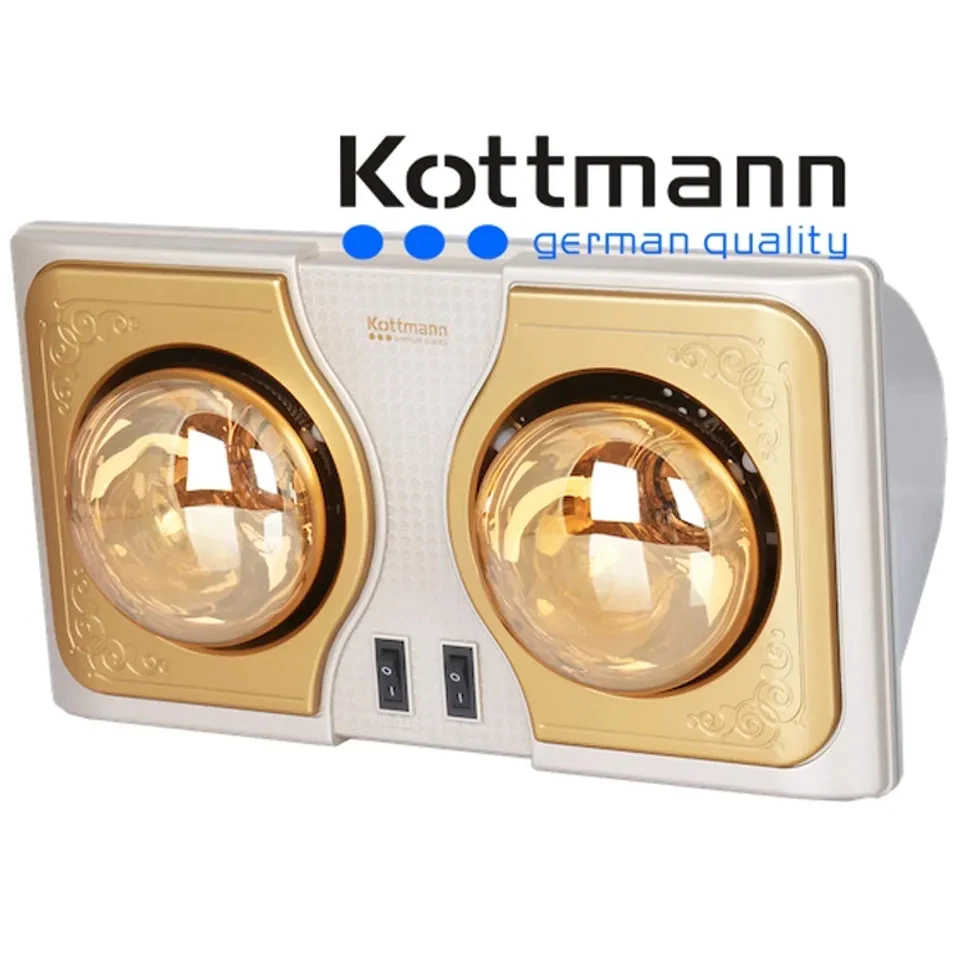 Đèn sưởi nhà tắm Kottmann K2BH 2 bóng vàng, 550W