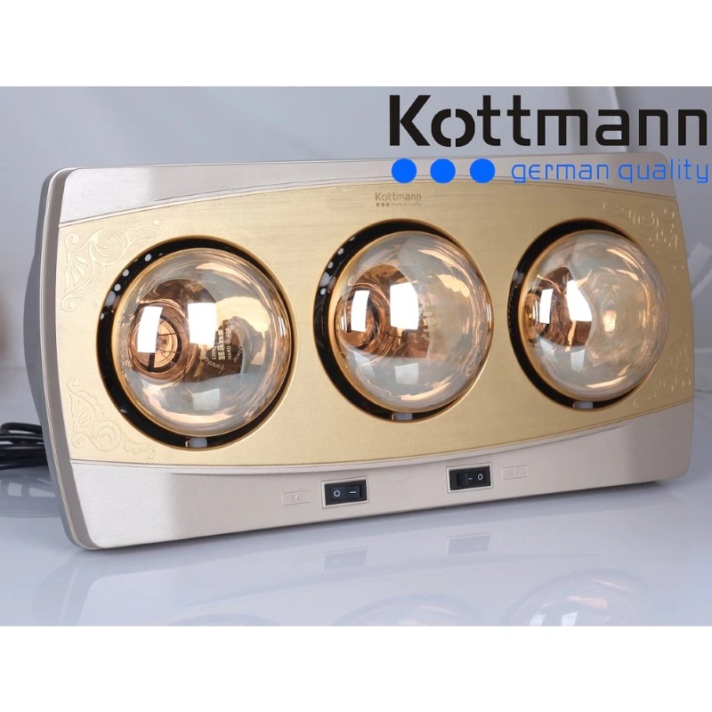 Đèn sưởi nhà tắm Kottmann K3BH 3 bóng vàng, 825W