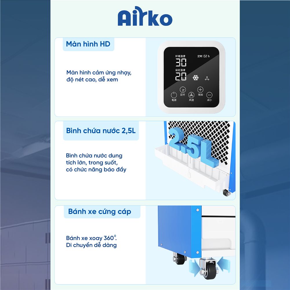 Điều hòa di động công nghiệp Airko DAKC-27S - 9215BTU