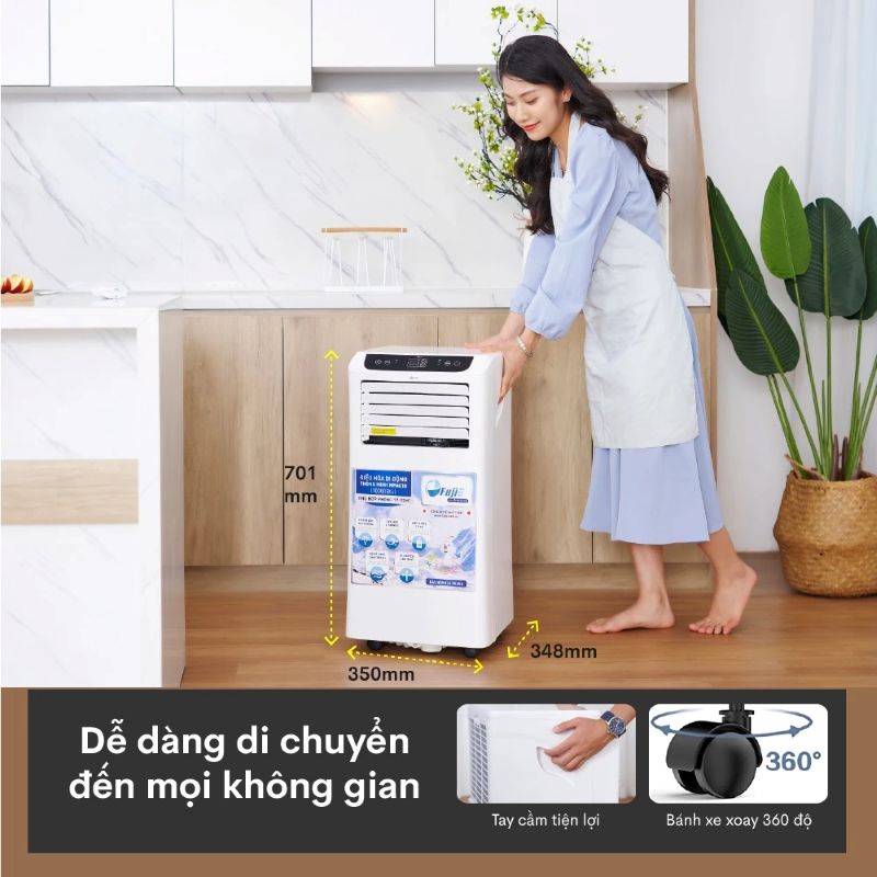 Điều hòa di động FujiE MPAC10 - 10000BTU dễ dàng di chuyển