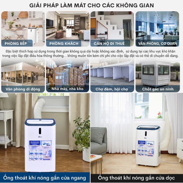 Điều hòa di động FujiE MPAC12 giải pháp linh hoạt cho nhiều không gian
