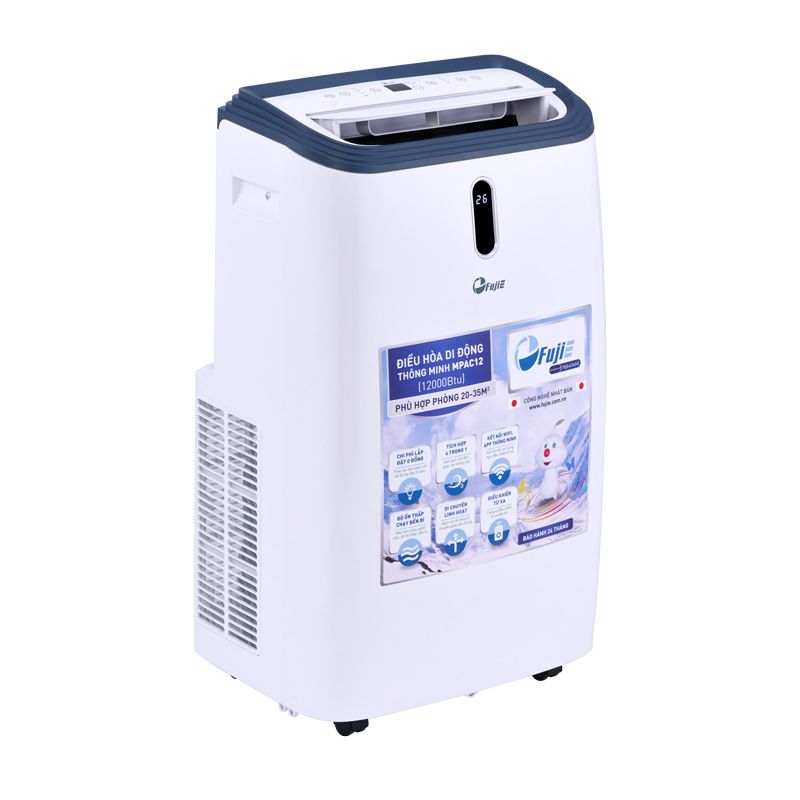 Điều hòa di động FujiE MPAC12 - 12000BTU, góc nghiêng phải