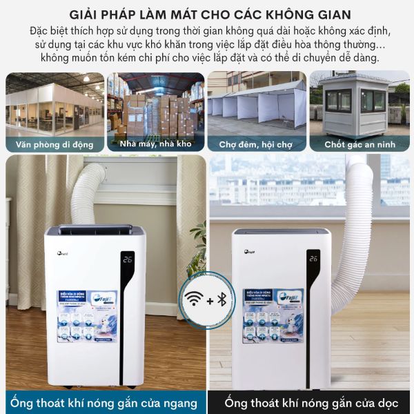 Điều hòa di động FujiE MPAC14 - 14000BTU, kết nối wifi
