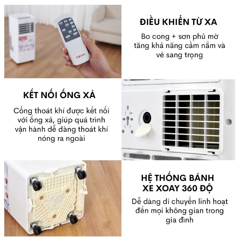 Điều hòa di động Fujihome PAC07 điều khiển từ xa