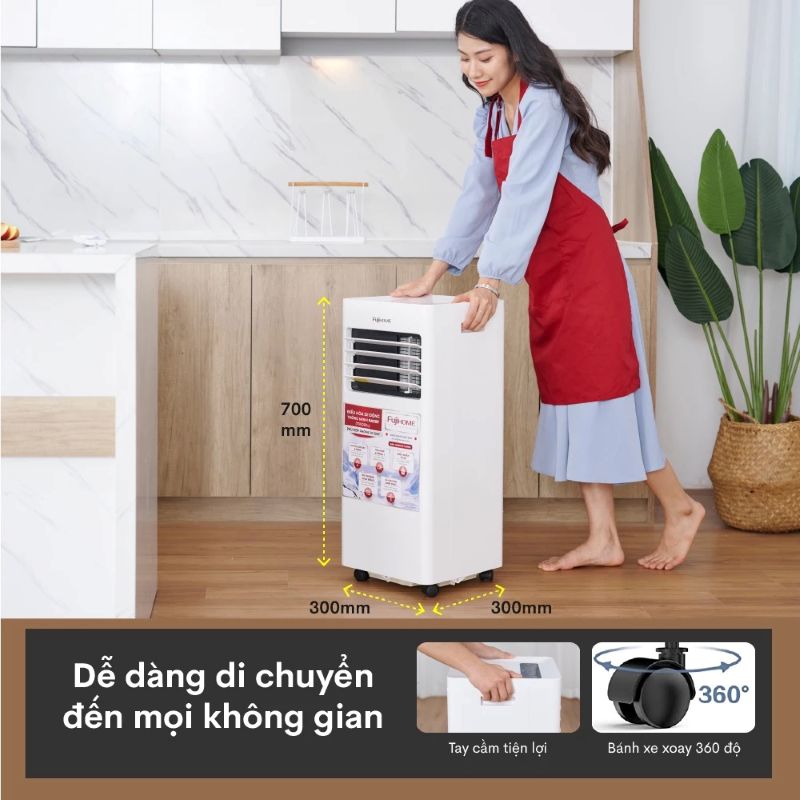 Điều hòa di động Fujihome PAC07 dễ di chuyển