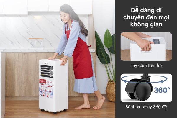 Điều hòa di động Fujihome PAC07 - 7000BTU, điều khiển từ xa