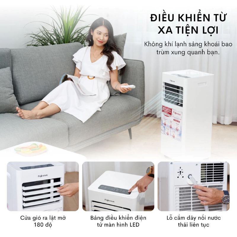 Điều hòa di động Fujihome PAC07 dễ di chuyển