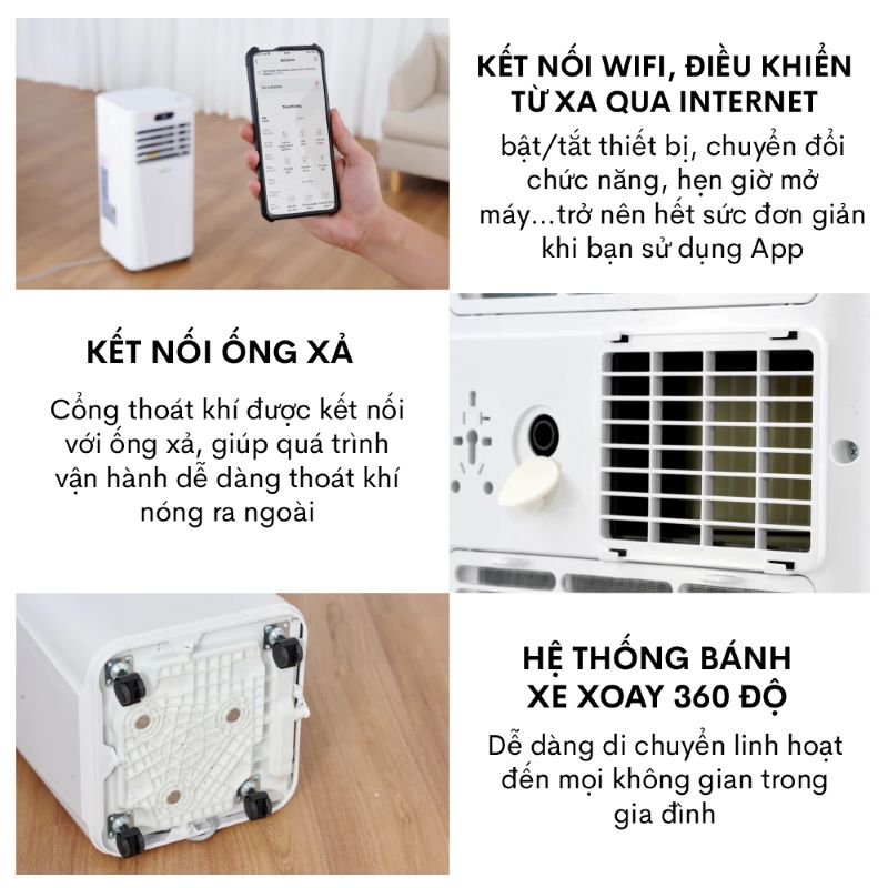 Điều hòa di động Fujihome PAC09 - 9000BTU, kết nối wifi