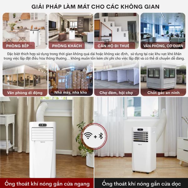 Điều hòa di động Fujihome PAC09 - 9000BTU, kết nối wifi