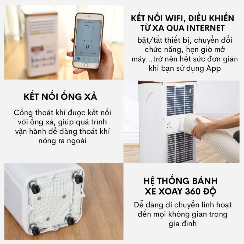 Điều hòa di động Fujihome PAC10 - 10000BTU, kết nối wifi