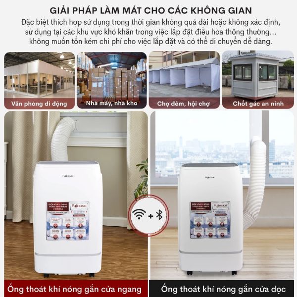Điều hòa di động Fujihome PAC12 - 12000BTU, kết nối wifi
