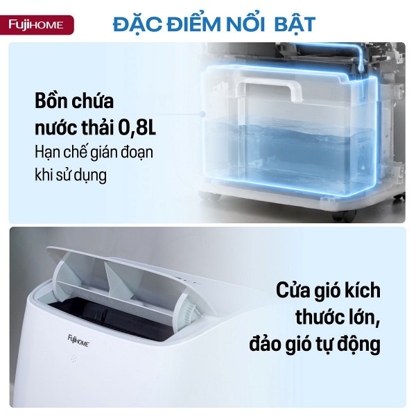 Điều hòa di động Fujihome PAC12N - 12000BTU, kết nối wifi