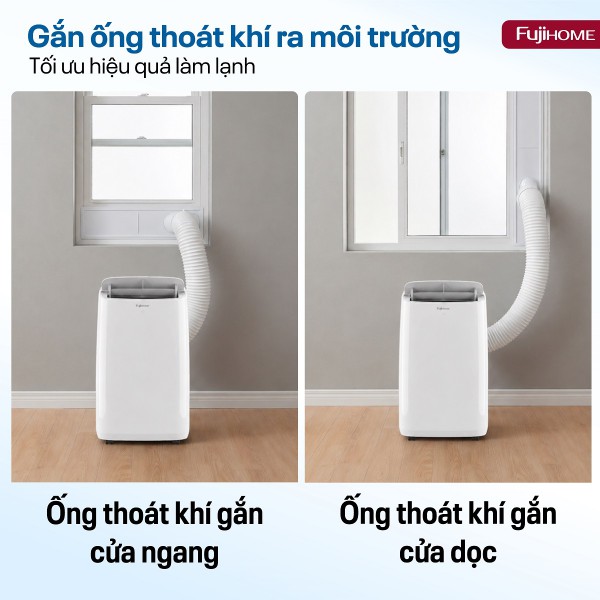 Điều hòa di động Fujihome PAC12N - 12000BTU, gắn ống khí nóng