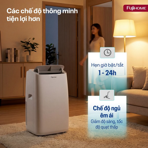 Điều hòa di động Fujihome PAC12N - 12000BTU, kết nối wifi