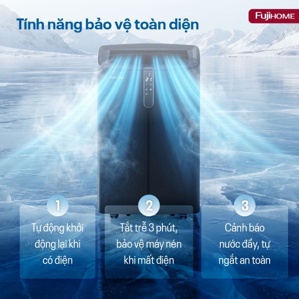 Điều hòa di động Fujihome PAC12PRO - 12000BTU, kết nối wifi
