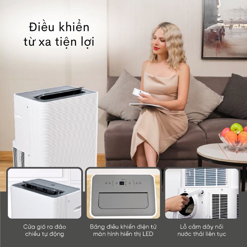 Điều hòa di động Fujihome PAC14 - 14000BTU, kết nối wifi