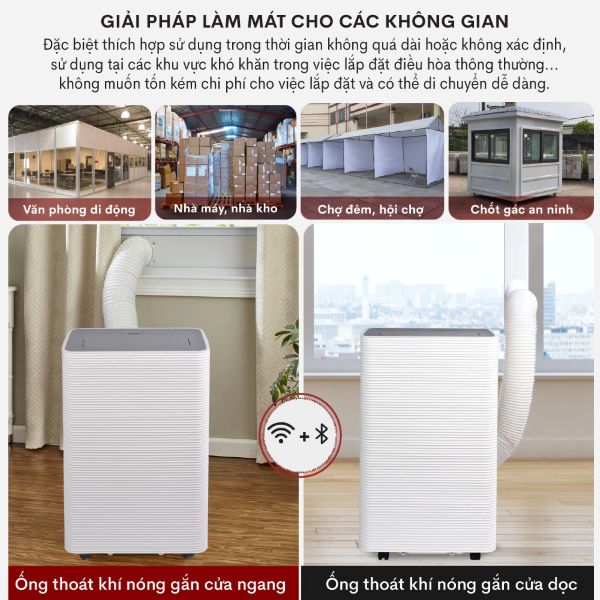 Điều hòa di động Fujihome PAC14 - 14000BTU, kết nối wifi