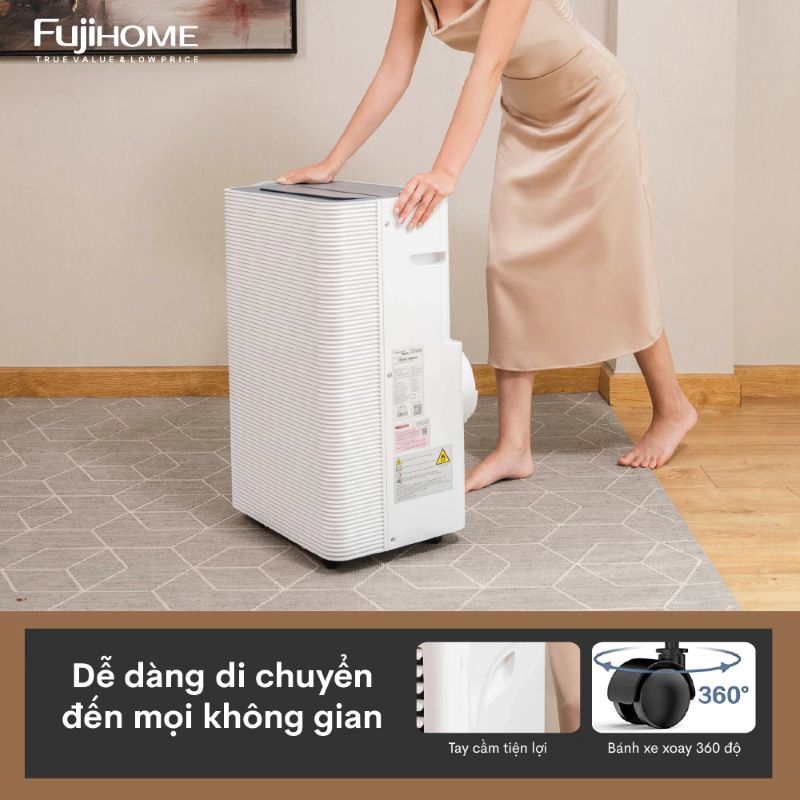 Điều hòa di động Fujihome PAC14 - 14000BTU, kết nối wifi