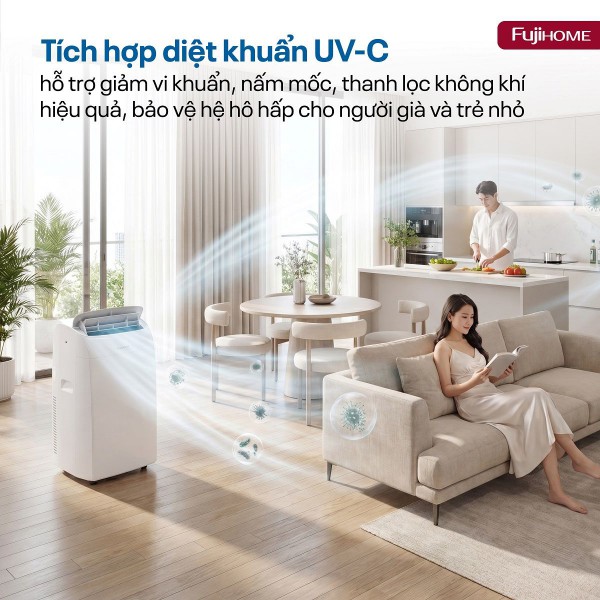 Điều hòa di động Fujihome PAC14N đèn UV-C