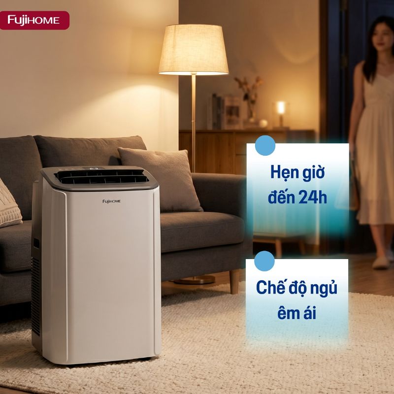 Điều hòa di động Fujihome PAC14PRO hẹn giờ, chế độ ngủ