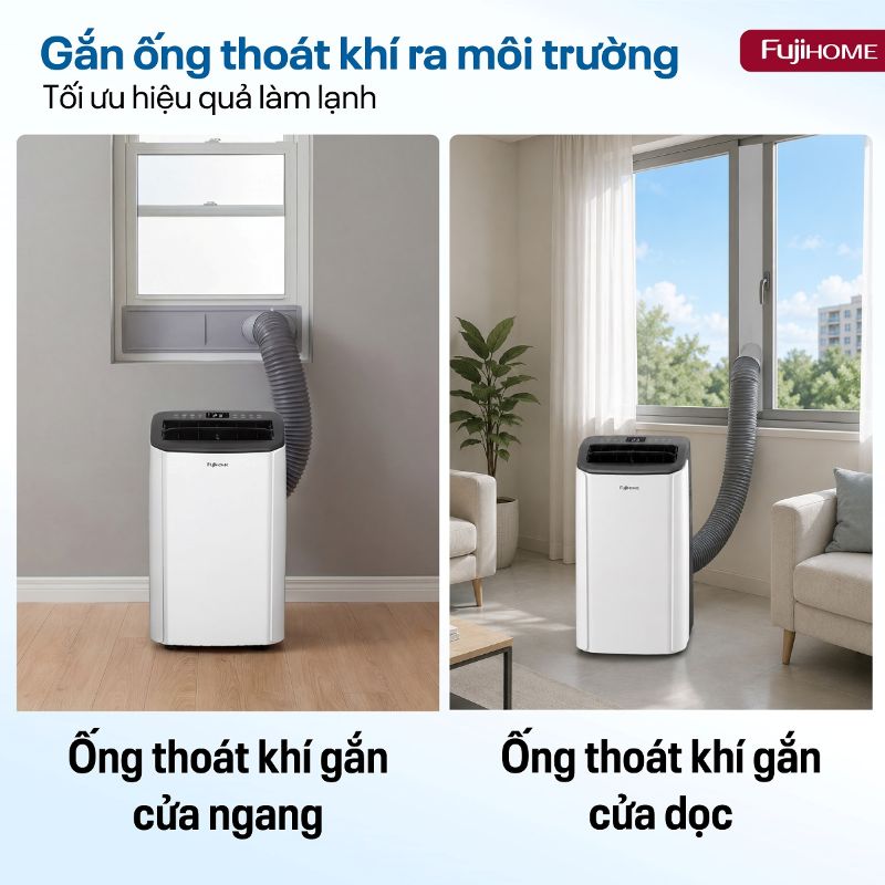 Điều hòa di động Fujihome PAC14PRO gắn ống thoát khí nóng