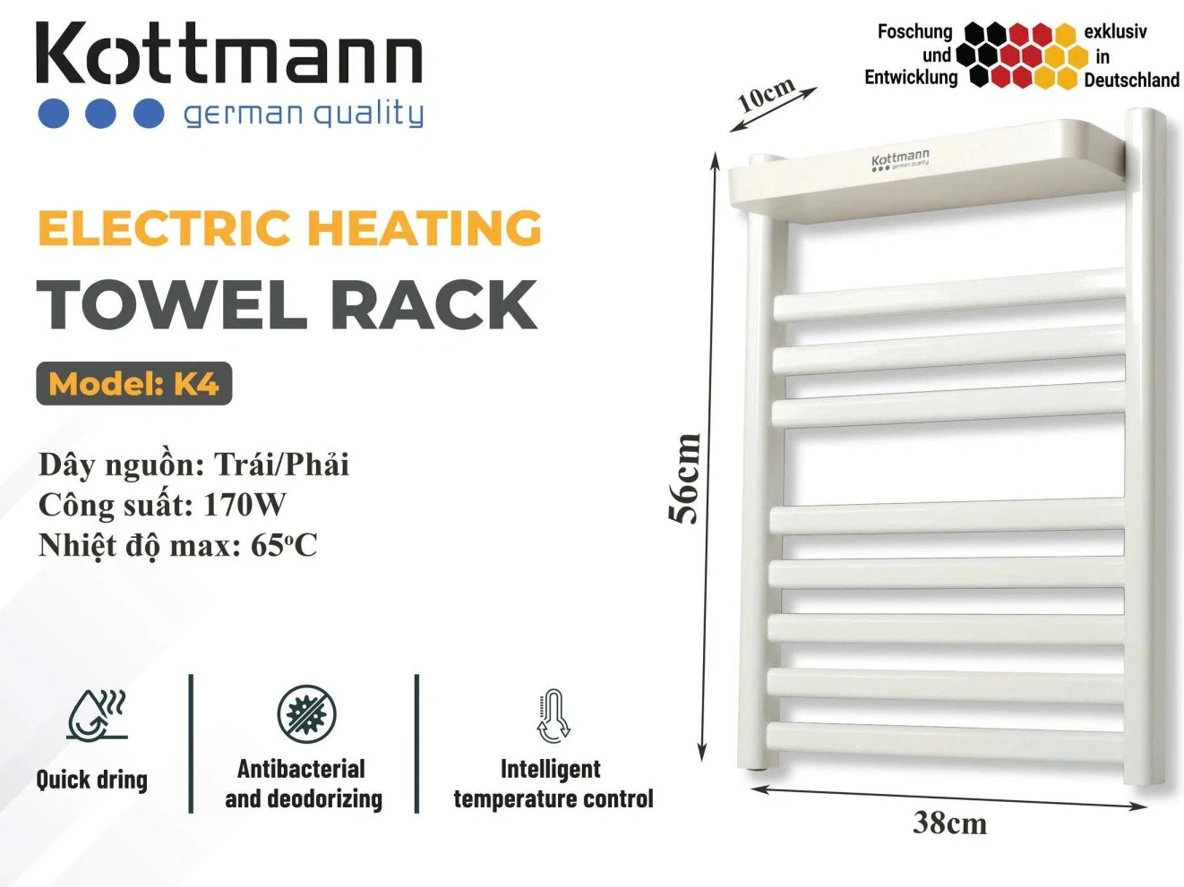 Giá sấy khăn Kottmann K4