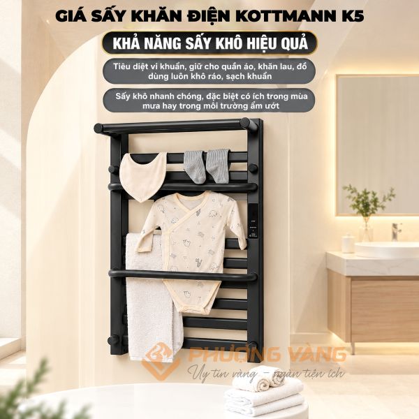 Giá sấy khăn Kottmann K5 sấy khô hiệu quả