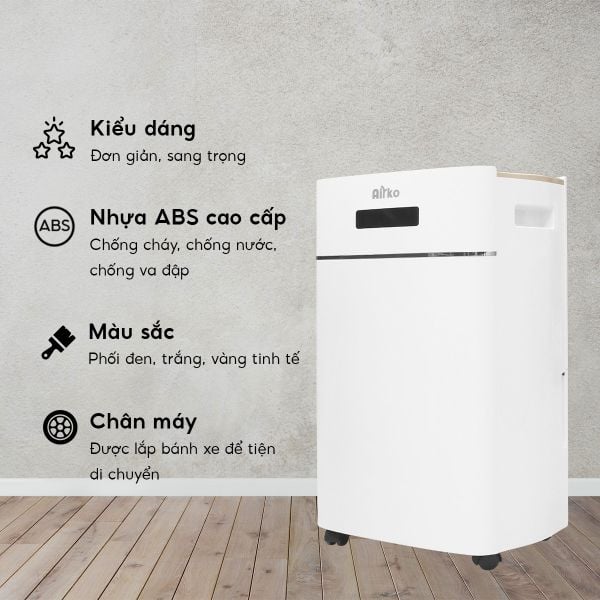 Máy hút ẩm Airko ER-630E thiết kế hiện đại