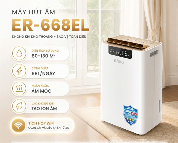 Máy hút ẩm Airko ERS-668EL (68 lít/ngày)