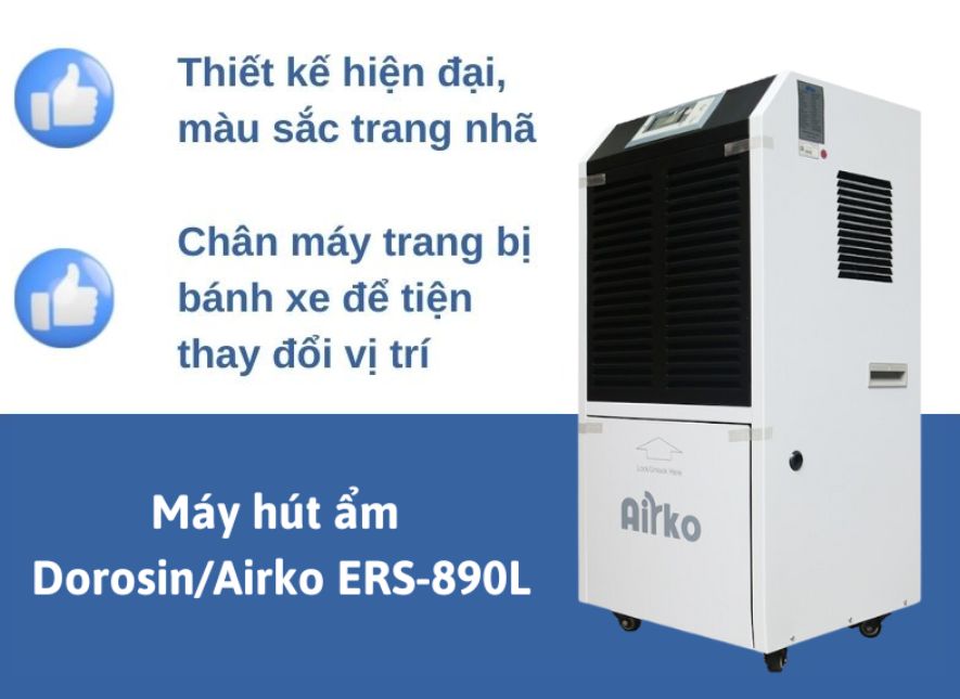 Máy hút ẩm công nghiệp Airko ERS-890L thiết kế hiện đại