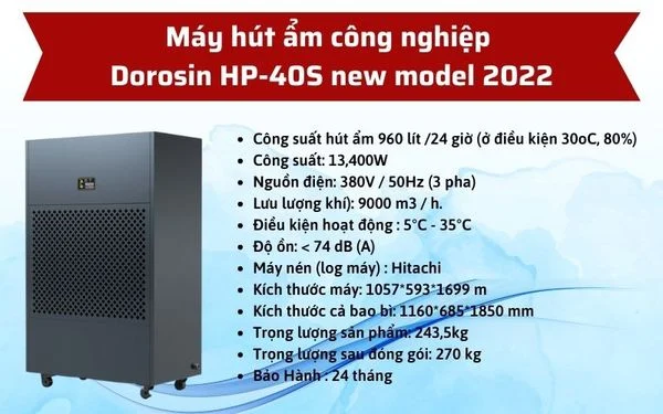 Máy hút ẩm công nghiệp Airko HP-40S (960 lít/ngày)