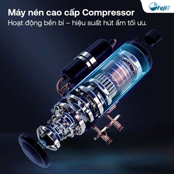 Máy hút ẩm công nghiệp FujiE HM-1500D máy nén cao cấp